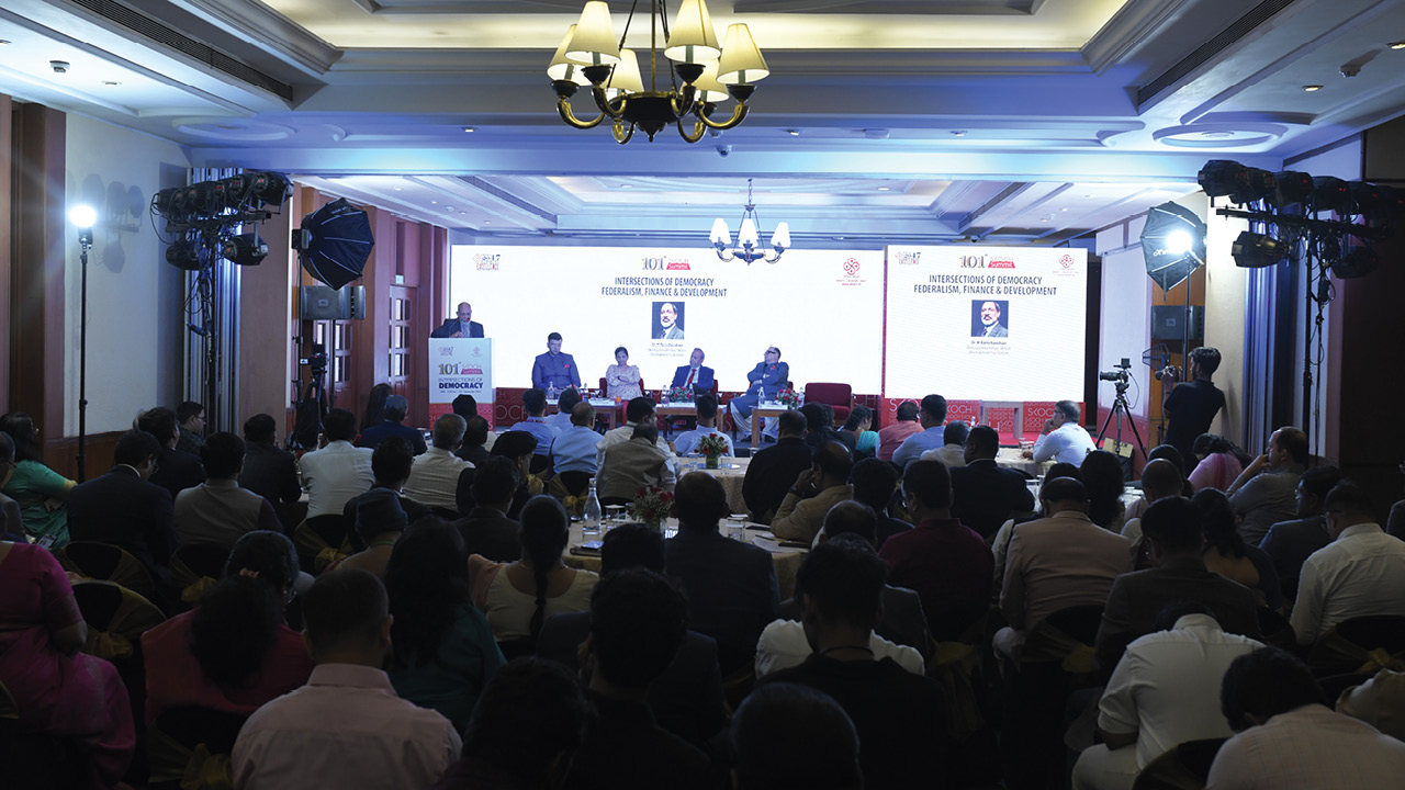 Participants at the Forum Intersection of Democracy: Federalism, Finance & Development